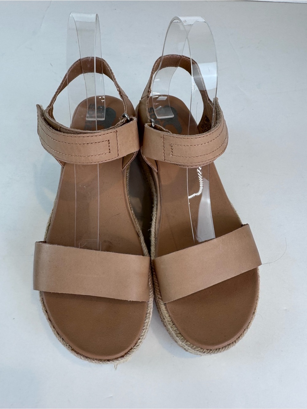 Sorel Cameron Flatform sandals Tan Leather Espadrille size 8 - Picture 4 of 13